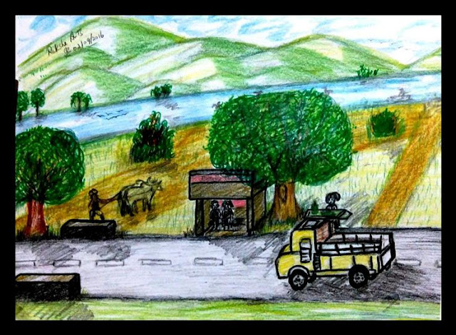 ORIGINAL DRAWING FOR SALE - TRICHY SCENERY