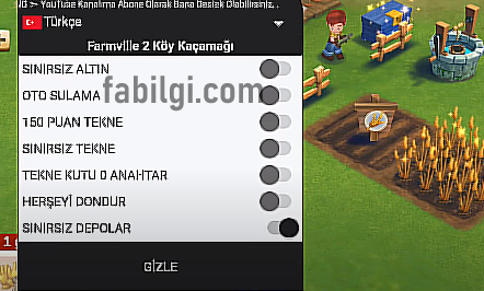 Farmville 2 v22.9.9404 Oto Sulama, Tekne, Depo Hile Menu İndir