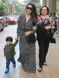 printed dresses photo of kareena with mother babita and son