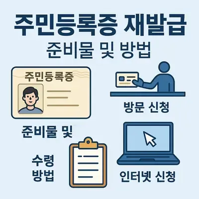 주민등록증 재발급 하는 법 및 준비물과 방법