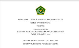 Download Petunjuk Teknis Bantuan Pembangunan Asrama Pondok Pesantren Tahun Anggaran 2021