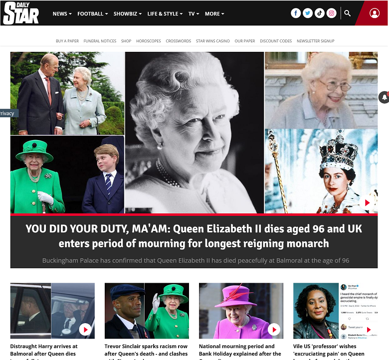 Reacciones sobre la muerte de la reina Isabel II
