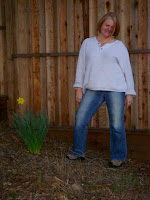 Sharon in the back yard.