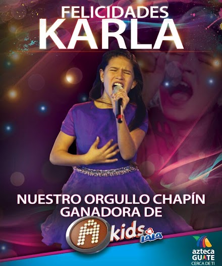 Karla Herrarte primer lugar de la Academia Kids Lala!