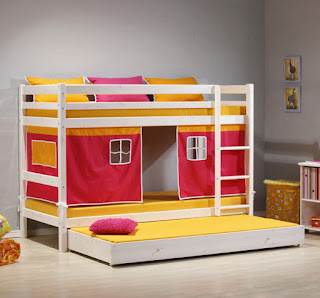 unique bunk beds, pictures of unique bunk beds, bunk beds for kids, kids bedroom, two level bunk bed, tractor inspired bunk bed, green bunk bed, john deere logos, white bunk bed, bunk bed with tent, yellow mattress, floating bunk bed, bunk bed with trundle, bunk bed with stair