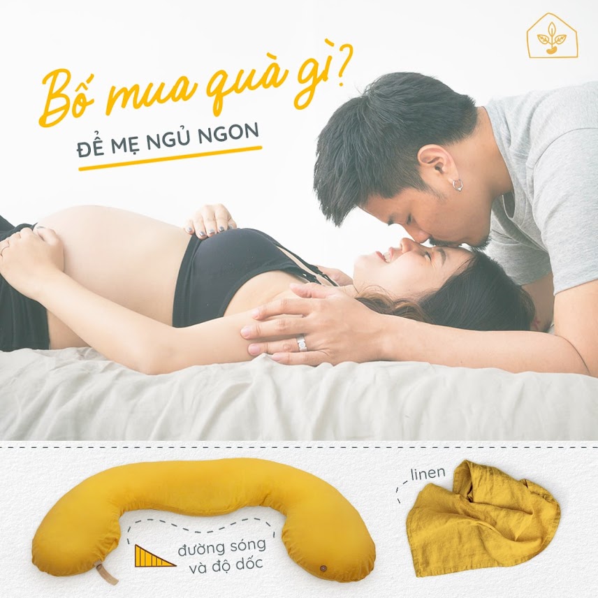[A159] Gối đa năng Bà Bầu 100% linen cao cấp an toàn cho Mẹ và Bé