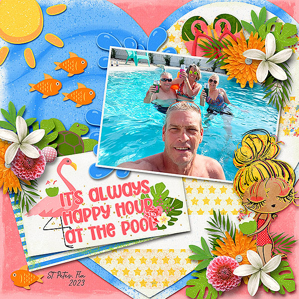 pool scrapbook pages