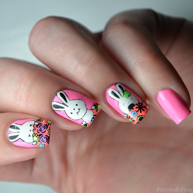 spring bunny nail art