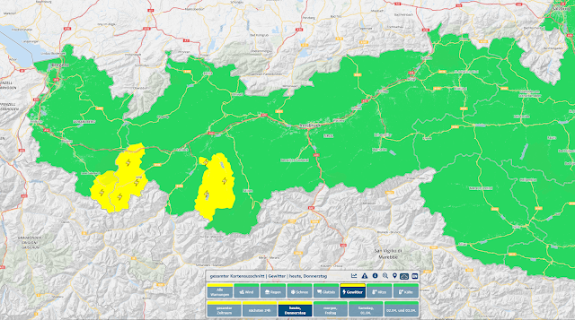 Die Geosphere Austria warnte heute am 30.03. vor Gewittern, die mancherorts auch abgingen. Dort ist übrigens in größeren Höhen vermehrt mit Graupeleinlagerungen zu rechnen.