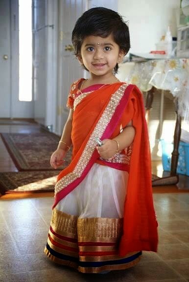 Solid 4 Color Tradtional Kids Half Saree for Girls at Rs 400/piece in Surat