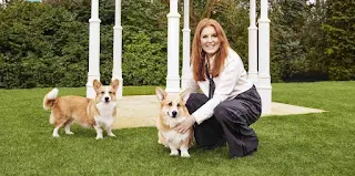 Sarah, Duchess of York, and the Queen's dogs - Muick and Sandy