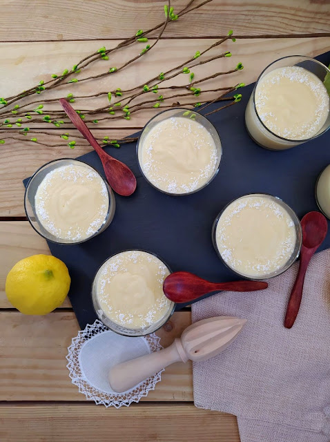 Crema de limón y leche de coco en Monsieur Cuisine Thermomix Lidl Sin horno Cítrico Postre rápido, rico, cremoso, lemon, coconut milk Cuca celebración