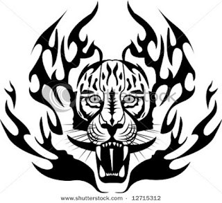 stock vector tribal tiger tattoo vector illustration