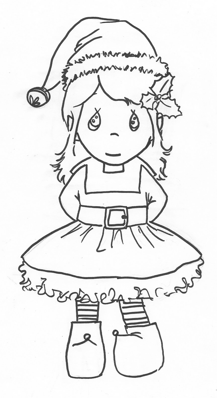 Christmas Elves Coloring Pages