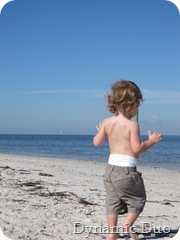 raleigh you can see from his body language he is hating the sand