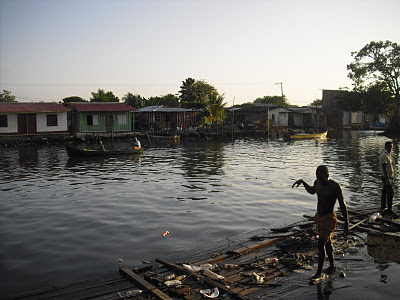 Turbo living: The entrance into the port in Turbo, Colombia. It doubles up as the towns rubbish tip.