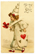 Vintage Valentine's Day Clip ArtDarling Clown Girl (valentine clown graphicsfairy)