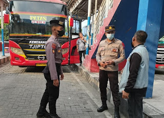 Ops Puri Agung 2022, Polresta Sidoarjo Optimalkan Patroli Terminal Bus Purabaya