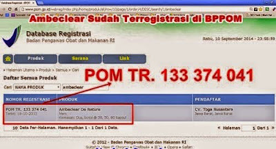 Bukti Obat Kami Telah Terdaftar Di bpom