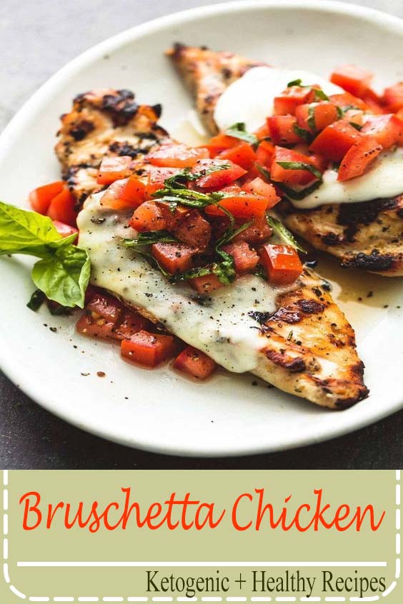 Easy, healthy grilled bruschetta chicken with simple seasonings, melty mozzarella cheese, and a fresh tomato and basil topping is the perfect summer meal!