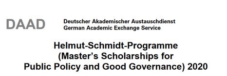 DAAD Helmut-Schmidt Master’s Scholarship Programme for Public Policy and Good Governance 2020 to Study in Germany (Fully Funded)