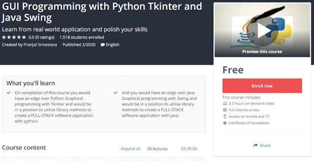 [100% Free] GUI Programming with Python Tkinter and Java Swing