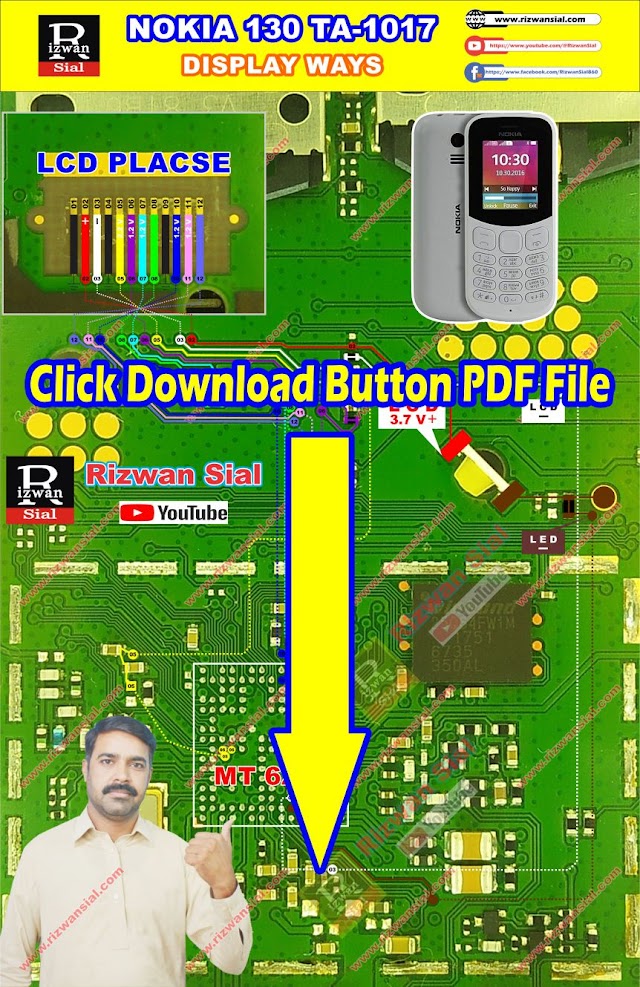 nokia 130 ta 1017 lcd ways || nokia 130 lcd light ways