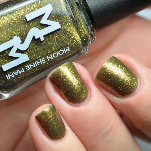 olive microflake nail polish swatch