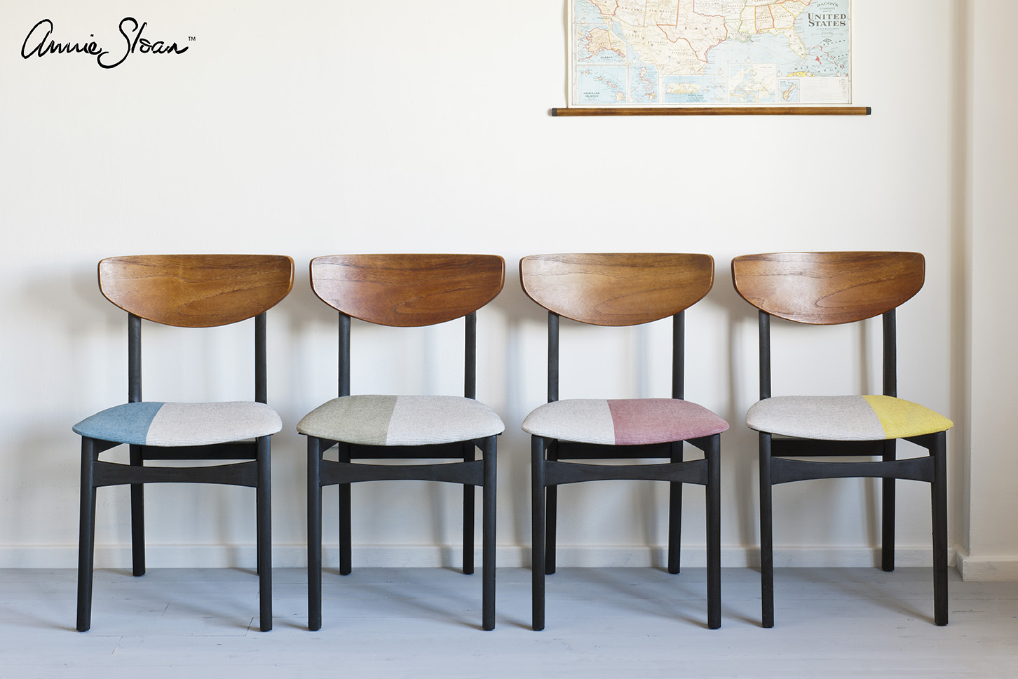 Annie Sloan Paint Colour Mid Century Modern Chairs