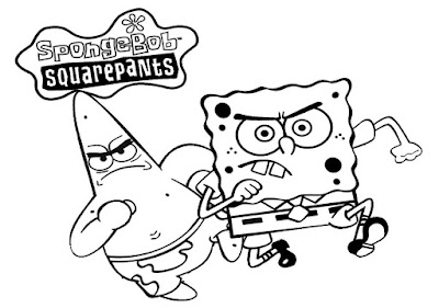 belajar mewarnai gambar patrick star dan spongebob