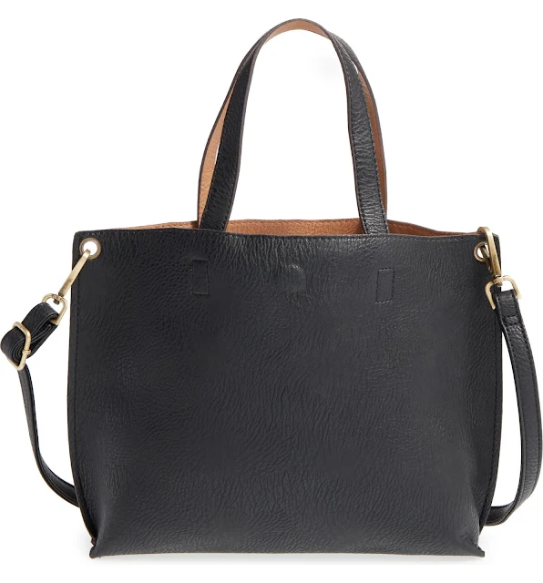 Street Level Reversible Faux Leather Tote