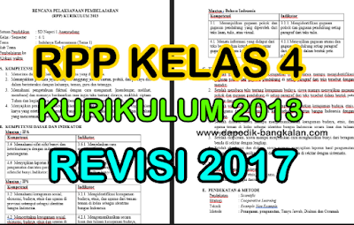 RPP Kelas 4/IV SD/MI Kurikulum 2013 Edisi Revisi 2017