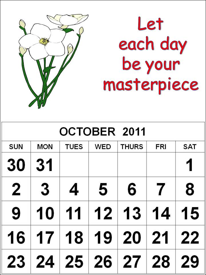 october 2011 calendar with holidays. Calendar+for+october+2011