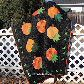 Pumpkin Harvest lap quilt by QuiltFabrication