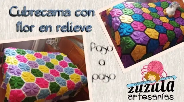 Manta o Cubrecama en Punto Relieve a Crochet