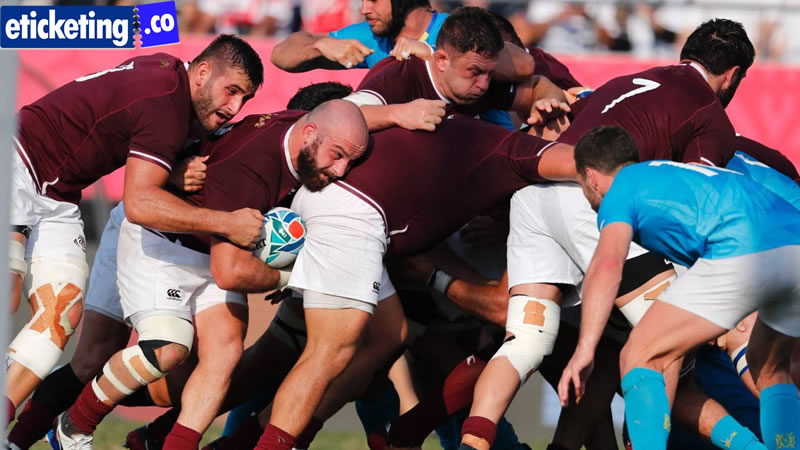 Rugby World Cup Georgia flatten 14 man Uruguay as tournament has second red card