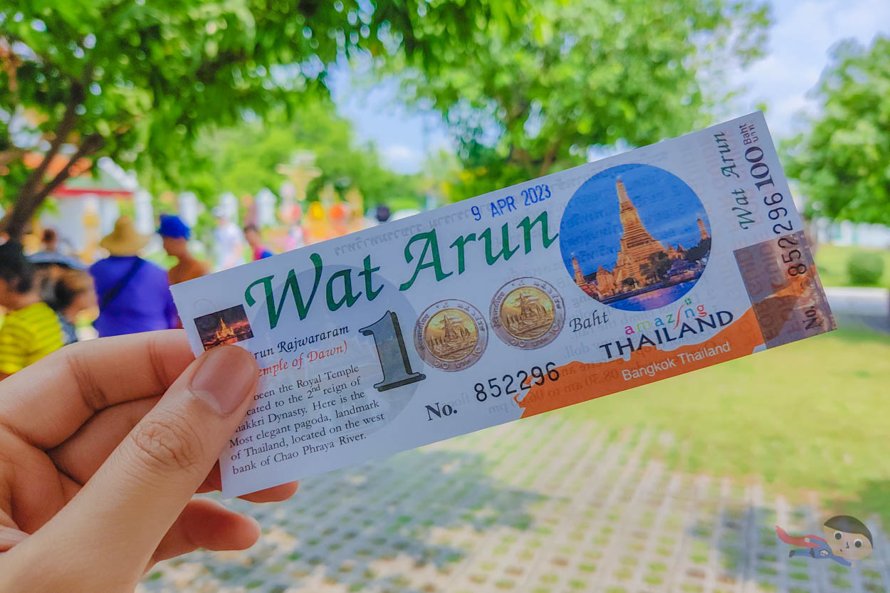 Ticket to Wat Arun Temple (April 2023)