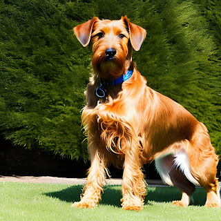 The Irish Terrier is a sturdy and muscular dog with a wiry coat that is typically red or wheaten in color. The breed is known for its courage, loyalty, and intelligence. It is also an excellent watchdog and an enthusiastic hunter.
