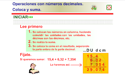 Suma con decimales, Matemáticas, decimales,numeración