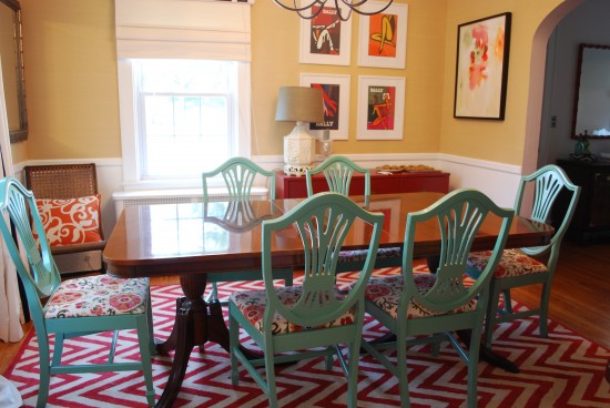 Painted Dining Room Table and Chairs