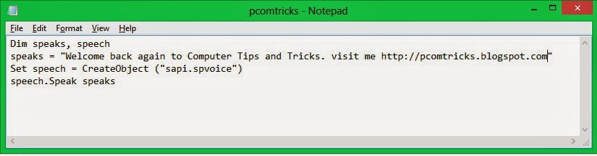 following text in notepad