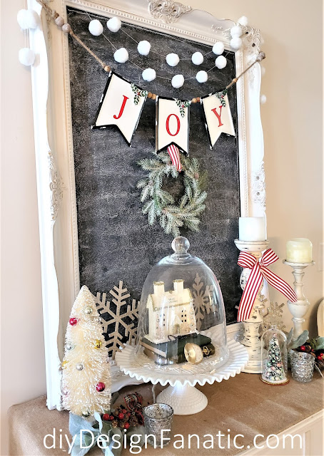 Cloche, Christmas, Christmas foyer vignette, Christmas decor,  Christmas decorating, Vintage Home Studio, farmhouse finds