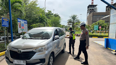 Personel Ditpamobvit Polda Banten Amankan PT Krakatau Daya Listrik