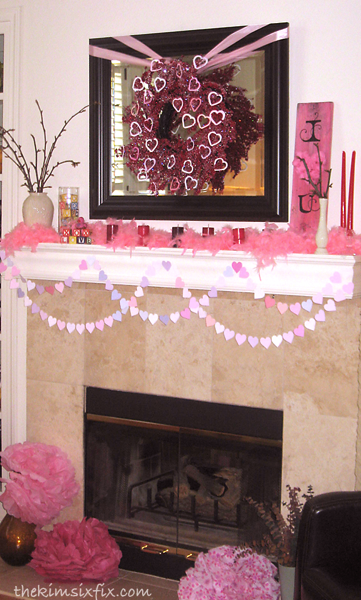 Valentines day mantel