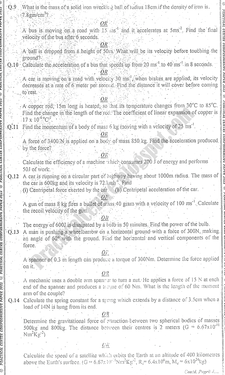 physics-9th-practical-centre-guess-paper-2023-science-group