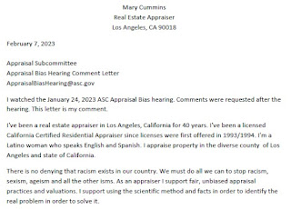 Mary Cummins, ASC, appraisal subcommittee, appraisal bias hearing, @asc.gov, real estate appraiser,real estate appraisal, los angeles, california, hud, marcia fudge, appraisal institute, aei, american enterprise institute, bias, discrimination, junia howell, paul austin, tenisha tate austin, craig steinley, Michael Fratantoni, Mortgage Bankers Association