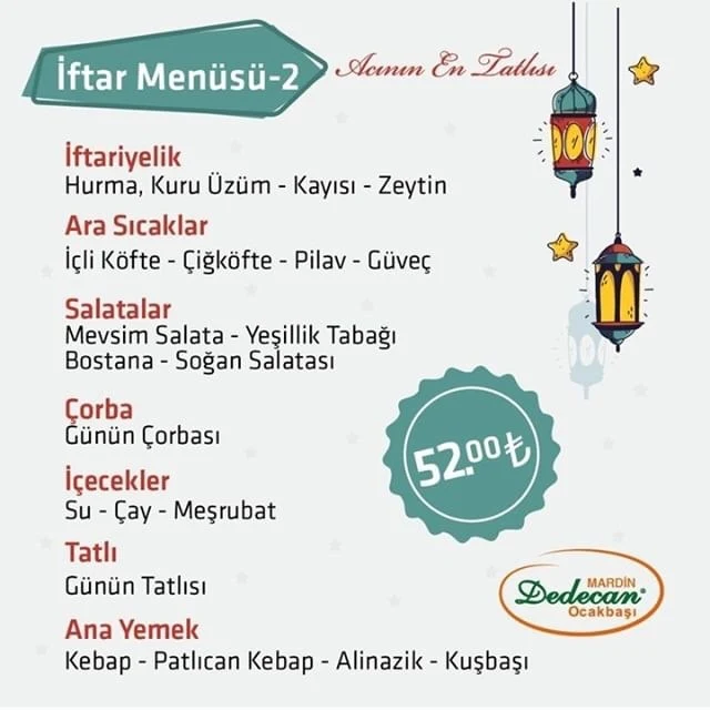 dedecan mardin ramazan menüsü 2019 iftar menüleri mardin iftar yapılcak yerler