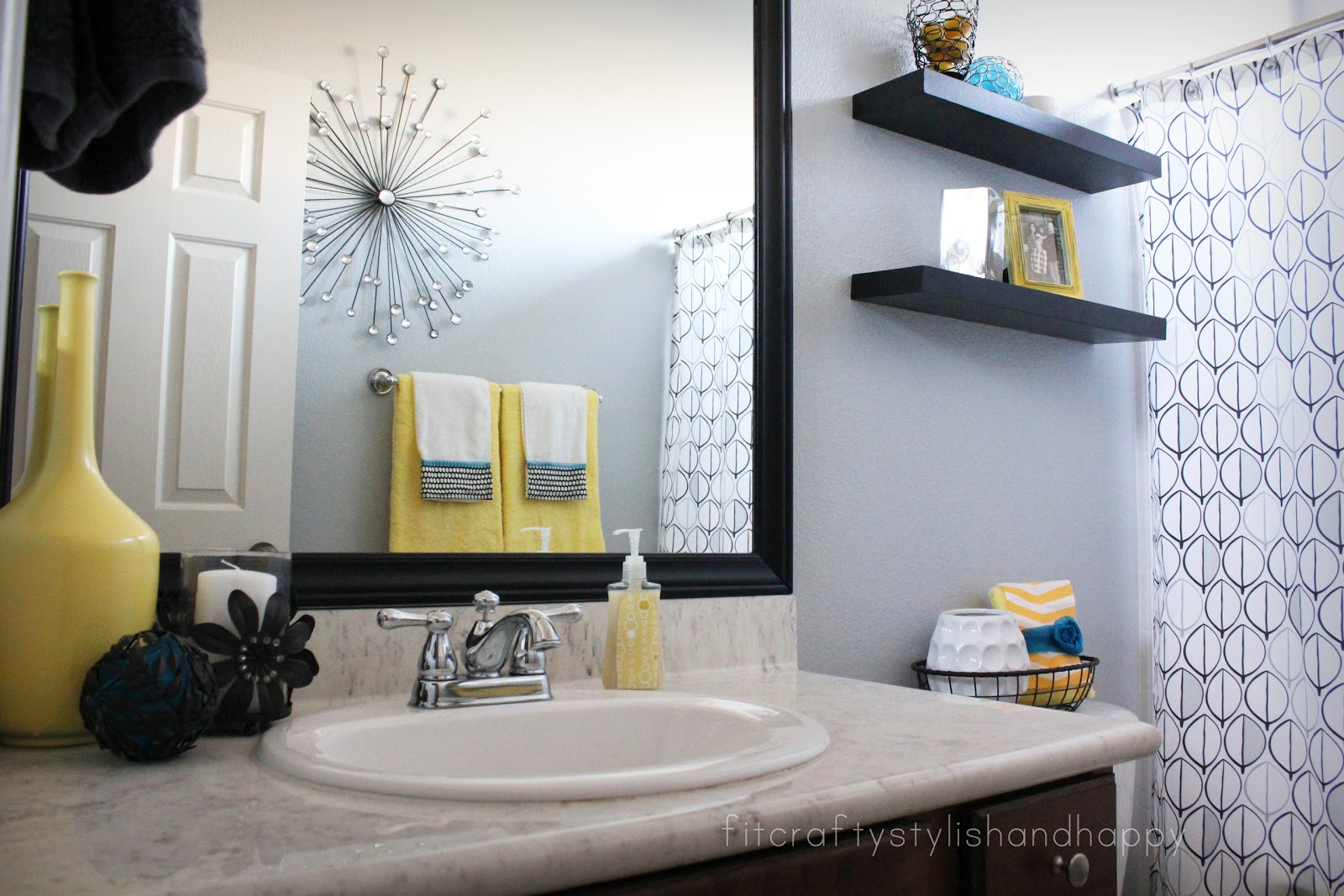 Black and Yellow Bathroom Decor