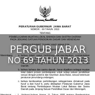 Pergub No 69 tahun 2013