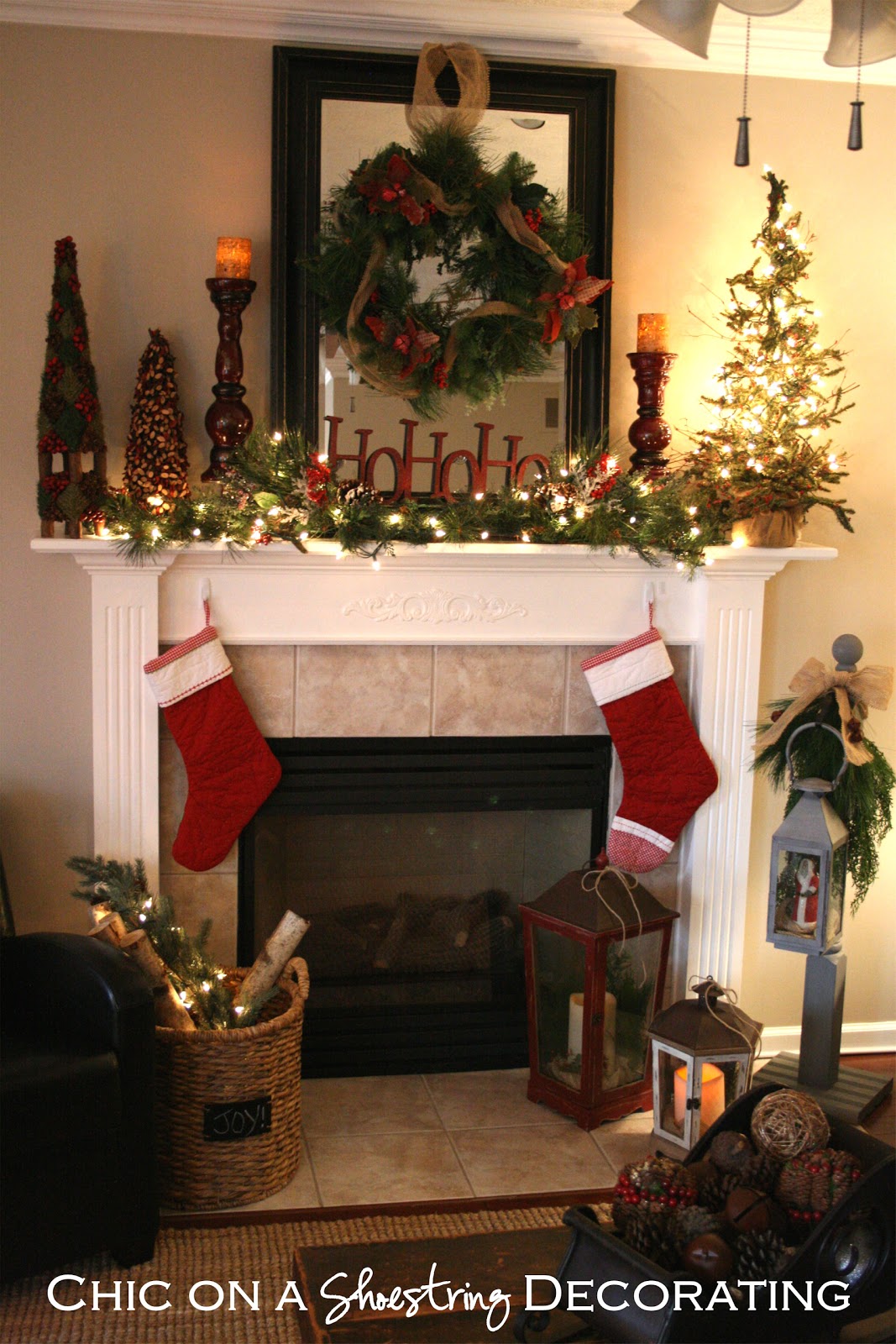 Chic on a Shoestring Decorating  Rustic Christmas  Mantel 